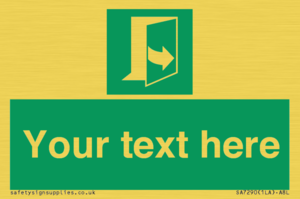 Custom sign safe condition door opens pulling left hand side